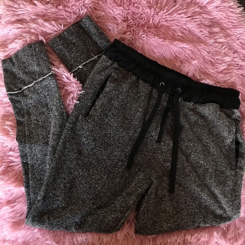 Poof! Black and white joggers